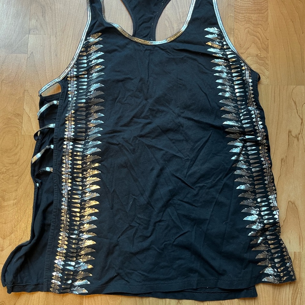 Black and Silver Feel the Music Open Side Zumbawear®️ Tank